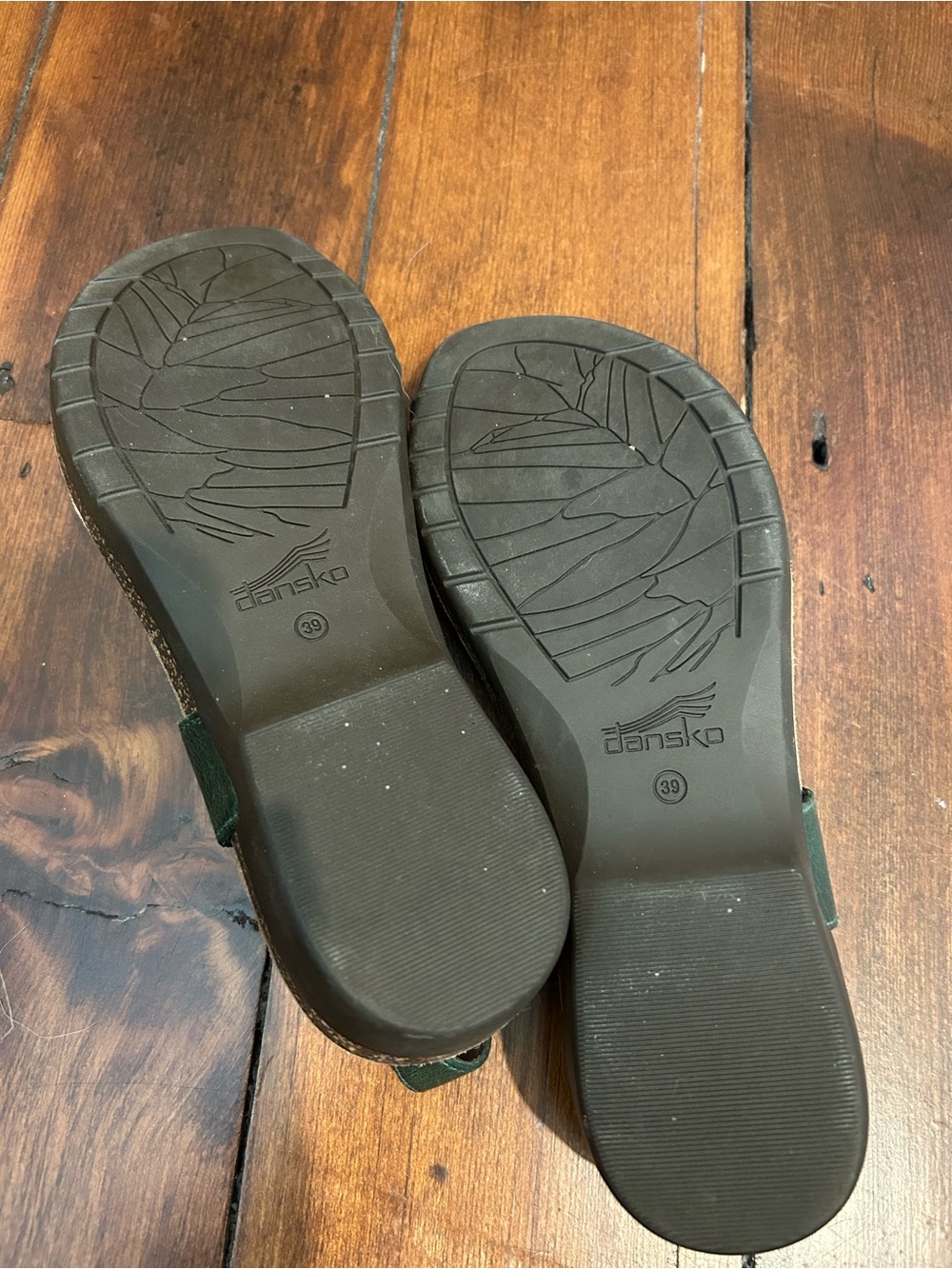 Dansko Dark Green Leather T-Strap Sandals - Picture 6 of 6